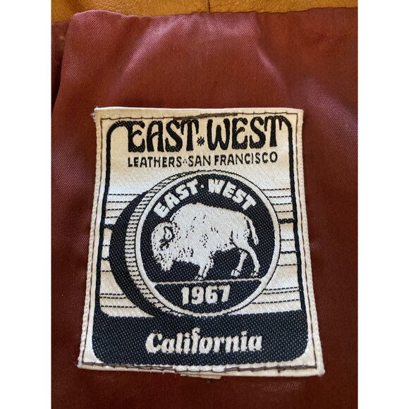 Vintage East West Tan Leather Jacket Signed Reptila Numbered 200 13 HTF Original - Picture 7 of 16
